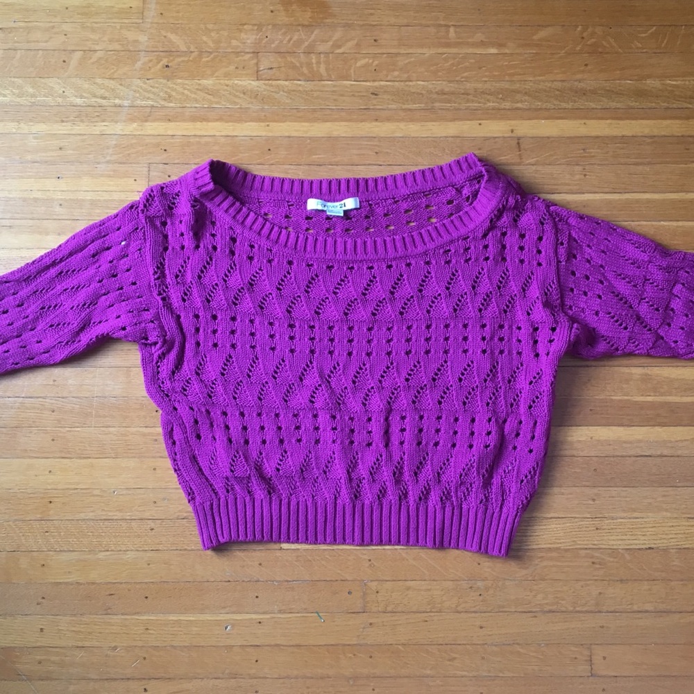 Fuchsia Cropped Sweater